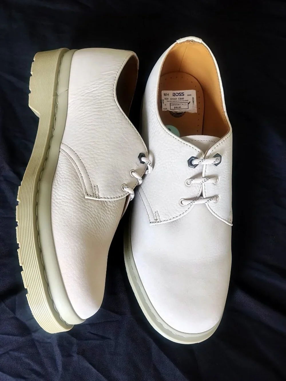 New Mens Dr. Martens Size 12 Color Beige1461 Mono Milled Nubuck Oxford Shoes